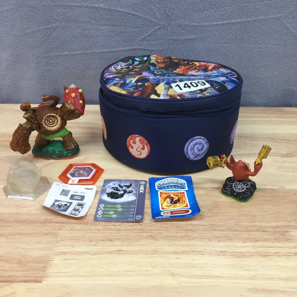 Skylanders Spyros Adventure Case Tree Rex Trigger Happy Figures Cards‎ Lot